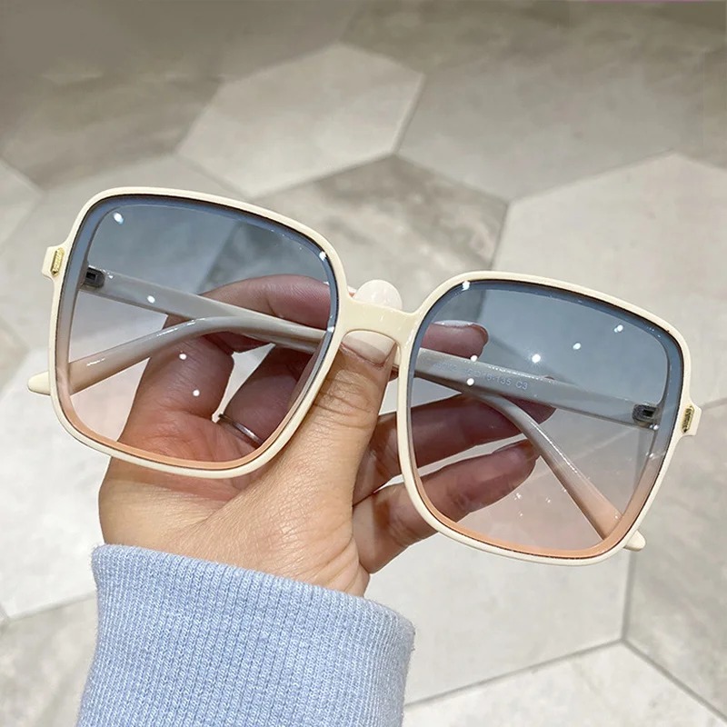 Luxury Lifestyle Store - Vintage oversized vierkante zonnebril damesmode gradiënt