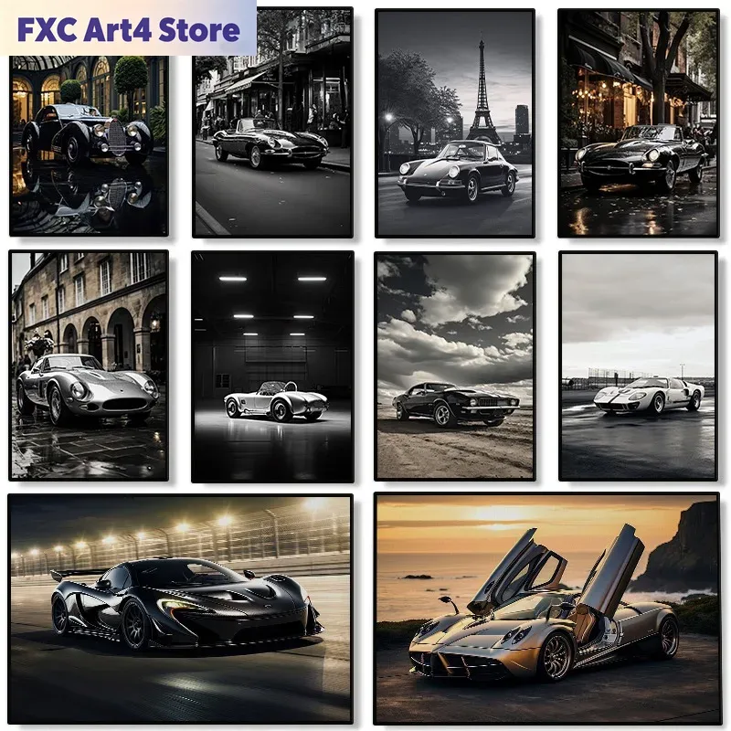 Luxury Lifestyle Store - Frameloze moderne beroemde merkauto's poster luxe